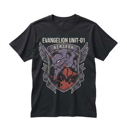 Japanese Anime Robot EVA Mecha Unit 01 Graphic Crewneck Cotton Unisex TShirt