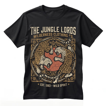 Vintage Leopard Fighting Graphic Retro Jungle Wildlife Engraved Big Cat Aesthetic Animal Gift Unisex TShirt