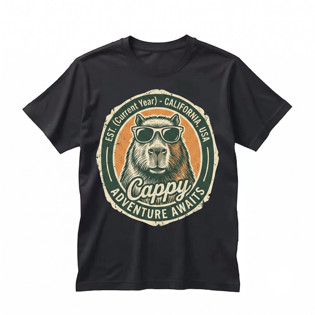 Dont Worry Be Cappy Funny Capybara Cute Retro Animal Graphic Novelty Gift Unisex TShirt