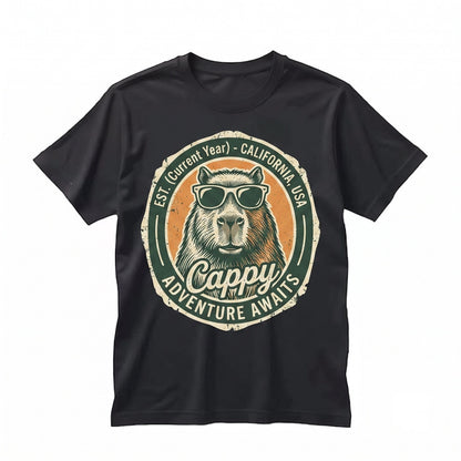 Dont Worry Be Cappy Funny Capybara Cute Retro Animal Graphic Novelty Gift Unisex TShirt