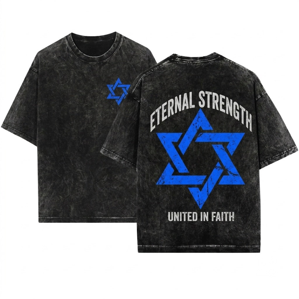 Israeli Flag Star Of David Jewish Heritage Patriotic Pride Gift Apparel Unisex Wash T-Shirt