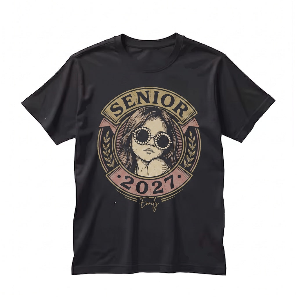 Custom Photo Class of 2027 Senior Graduation Keepsake Gift Unisex TShirt