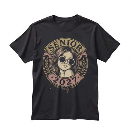 Custom Photo Class of 2027 Senior Graduation Keepsake Gift Unisex TShirt