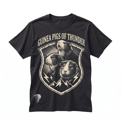 Vintage 90s Lightning Guinea Pig Howling Moon Graphic Dark Funny Pet Lover Gift Unisex TShirt