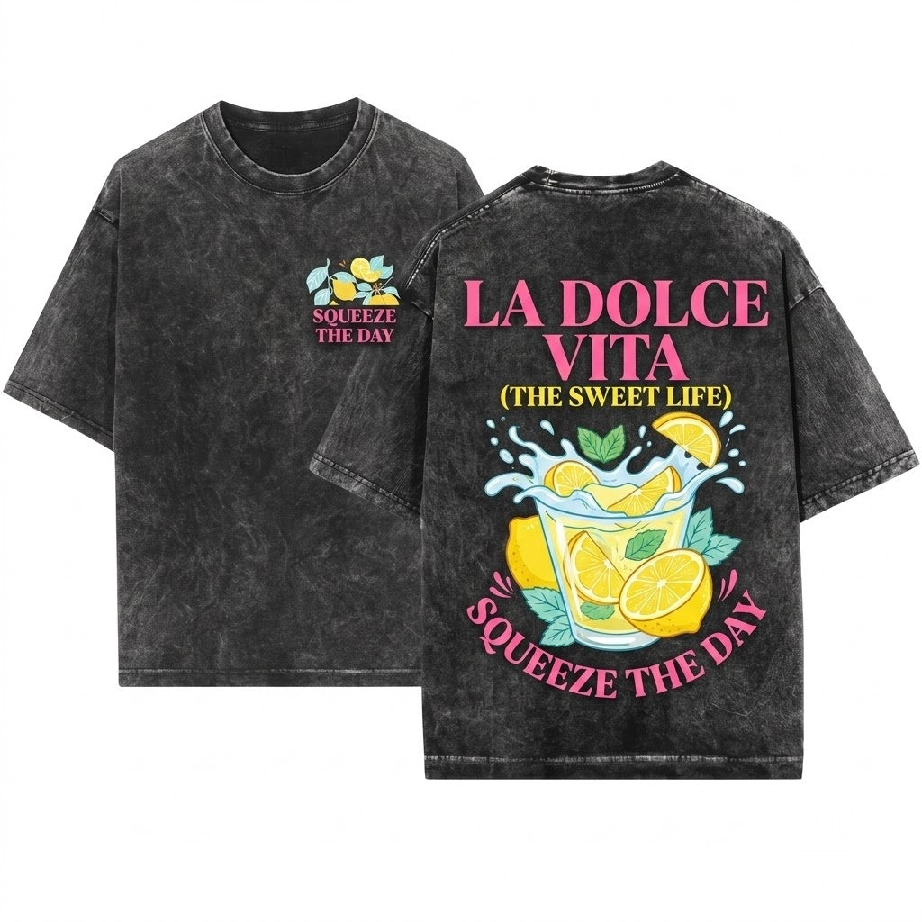 La Dolce Vita Italian Summer Graphic Unisex Wash T-Shirt