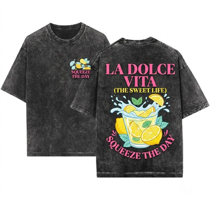 La Dolce Vita Italian Summer Graphic Unisex Wash T-Shirt