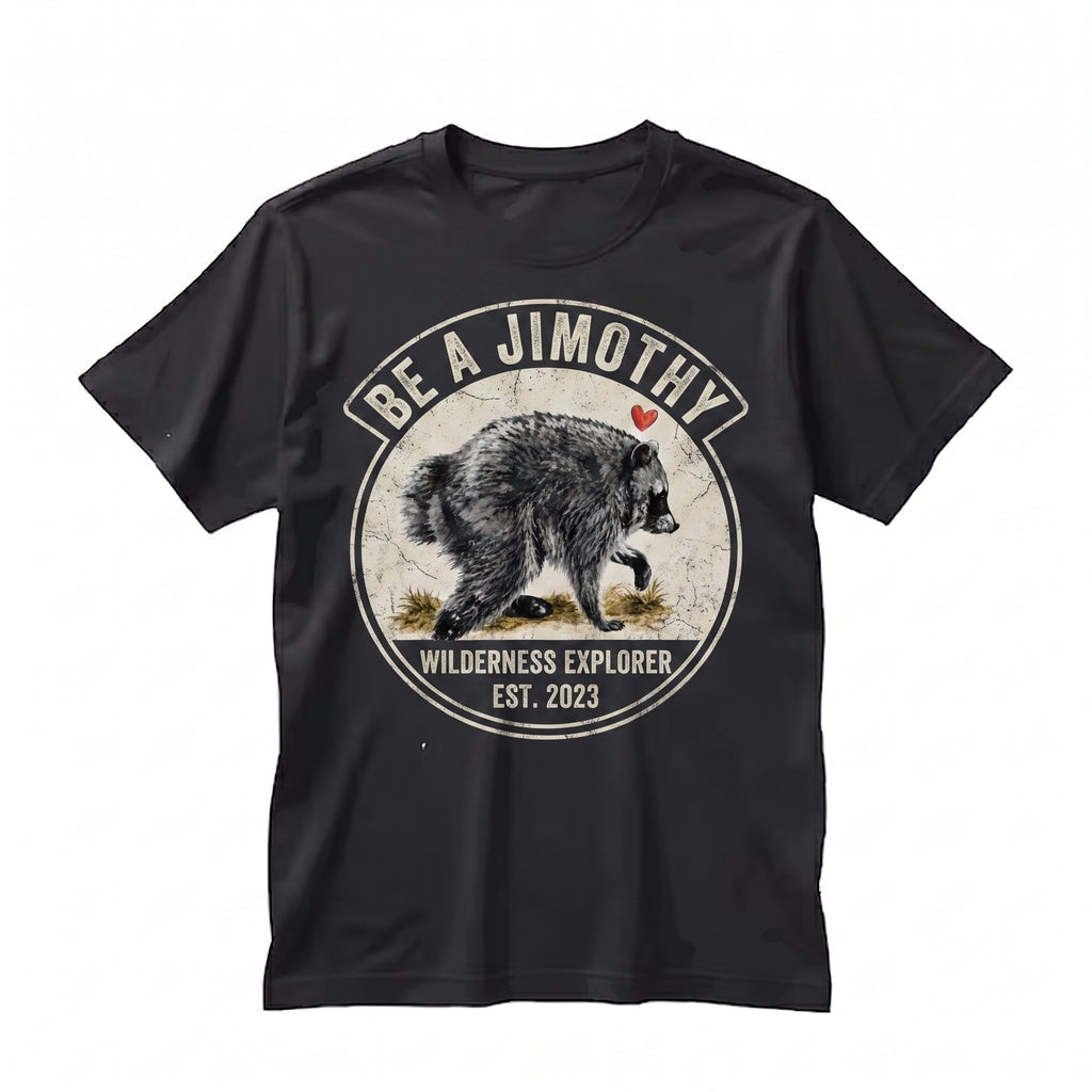 Jimothy Raccoon Badge Reel Seattle Short Spine Meme Animal Humor Unisex TShirt