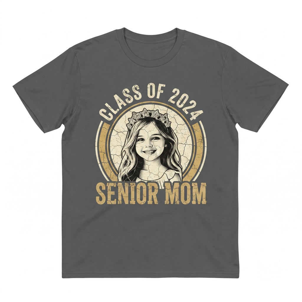 Personalized Photo Senior Mom 2027 Graduation Gift Tee Custom Class Apparel Unisex TShirt