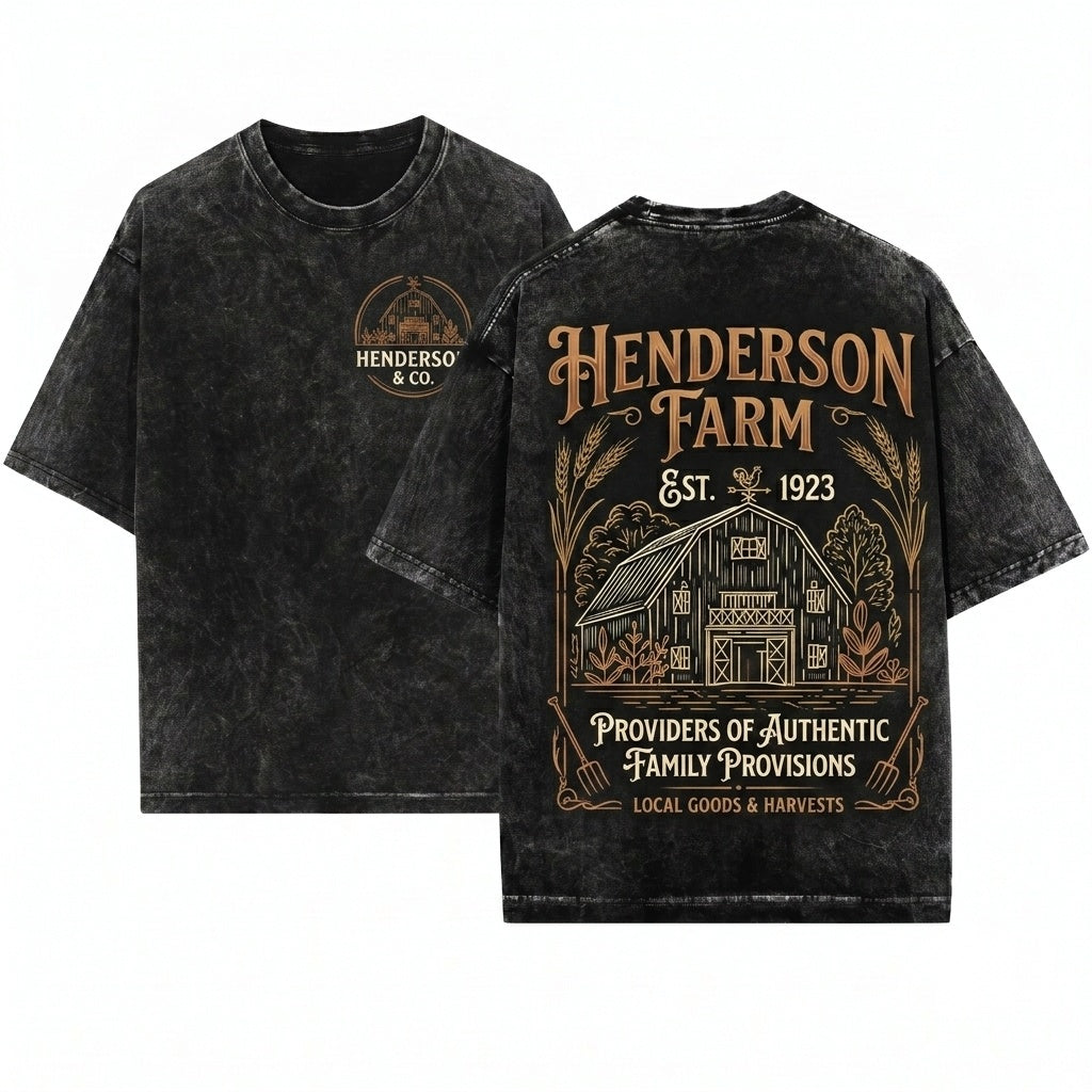 Custom Personalized Farm Life Country Ranch Gift Unisex Wash T-Shirt
