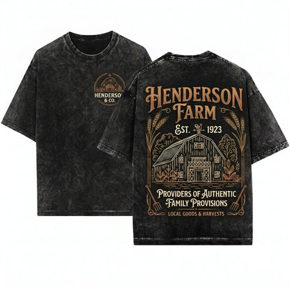 Custom Personalized Farm Life Country Ranch Gift Unisex Wash T-Shirt