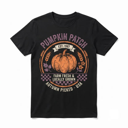 Pumpkin Patch Vintage Autumn Farm Fresh Retro Fall Graphic Apparel Unisex TShirt