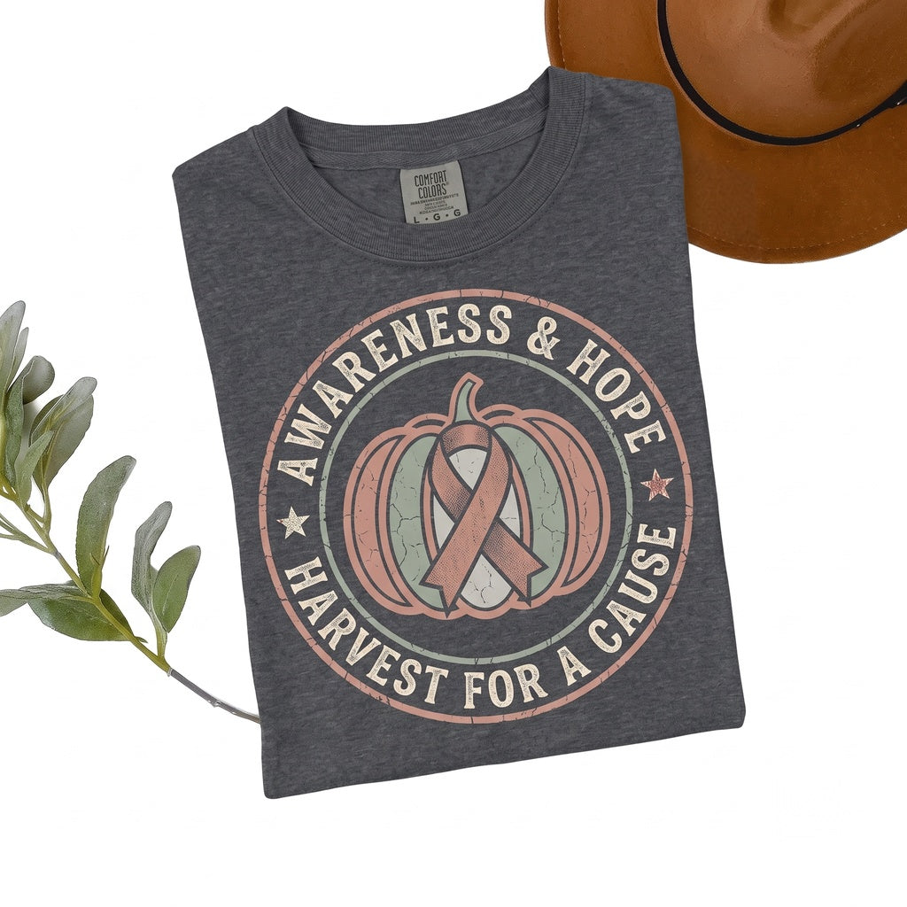 Pink Ribbon Breast Cancer Awareness Pumpkin Fall Support Squad Graphic Unisex TShirt