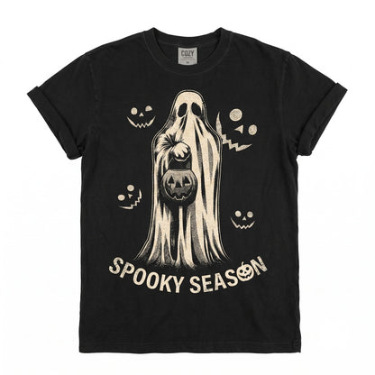 Vintage Spooky Pumpkin Face Ghost Jack O Lantern Graphic Fall Apparel Unisex TShirt