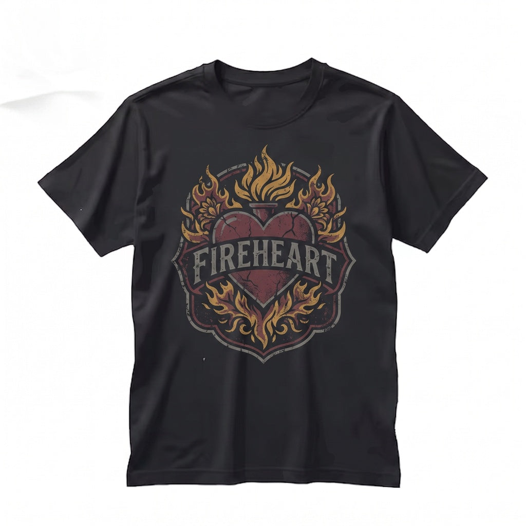 Fireheart Subtle Fantasy Romance Embroidered Crewneck Romantasy Bookish Merch Apparel Unisex TShirt