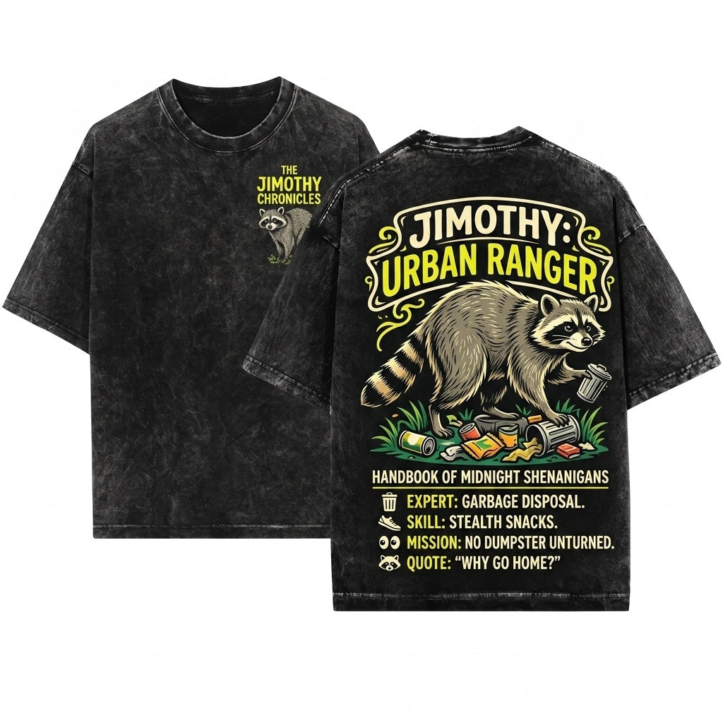 Famous Seattle Jimothy Raccoon Hand Drawn Trash Panda Short King Viral Unisex Wash T-Shirt