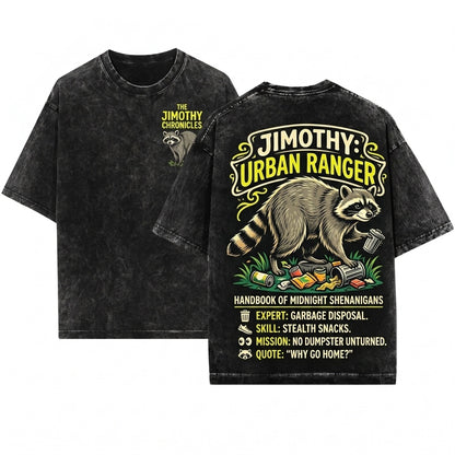 Famous Seattle Jimothy Raccoon Hand Drawn Trash Panda Short King Viral Unisex Wash T-Shirt