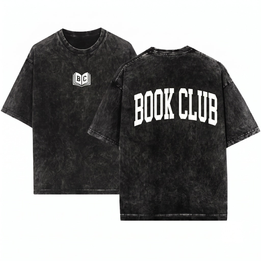 Vintage Aesthetic Minimalist Garment-Dyed Book Club Premium Unisex Wash T-Shirt