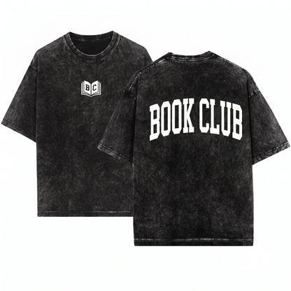 Vintage Aesthetic Minimalist Garment-Dyed Book Club Premium Unisex Wash T-Shirt