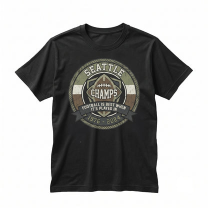 Seattle Champions Football Graphic Back Print Apparel Unisex TShirt