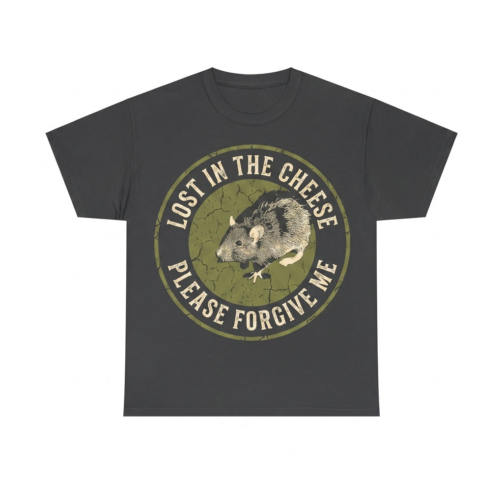 Japanese Retro Rat Graphic Lost in the Cheese Vintage Foodie Apparel Unisex TShirt