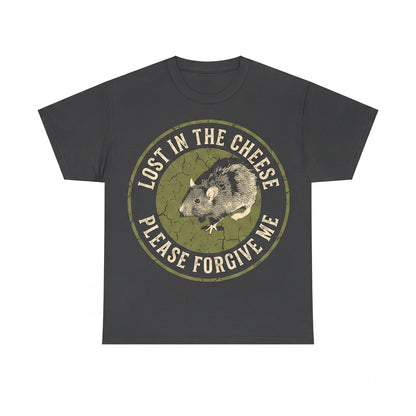 Japanese Retro Rat Graphic Lost in the Cheese Vintage Foodie Apparel Unisex TShirt