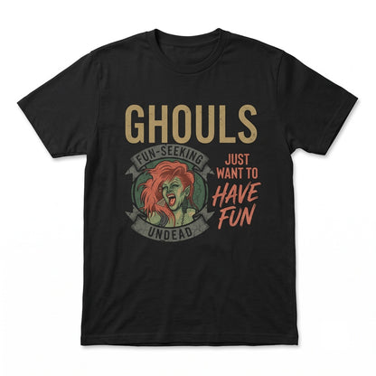 Ghouls Just Wanna Have Fun Halloween Graphic Cotton Vintage Retro Spooky Party Apparel Unisex TShirt