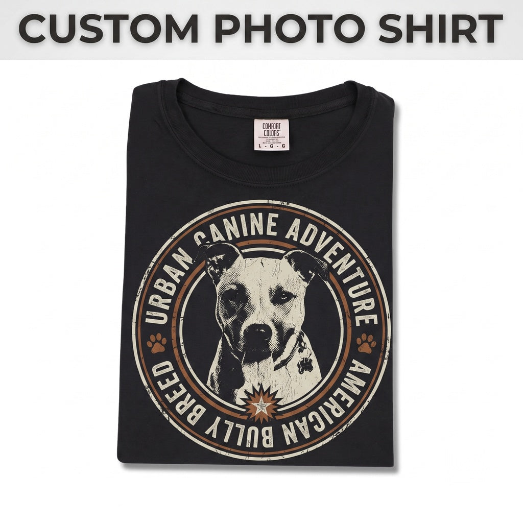 Custom Personalized Photo Portrait Vintage Distressed Silkscreen Print Unisex TShirt