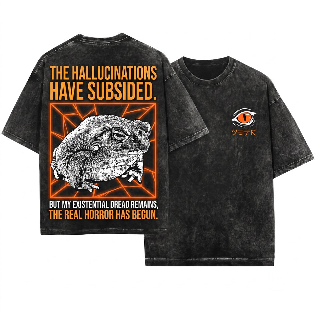 Funny Vintage Japanese Frog The Hallucinations Have Ended Unisex Wash T-Shirt