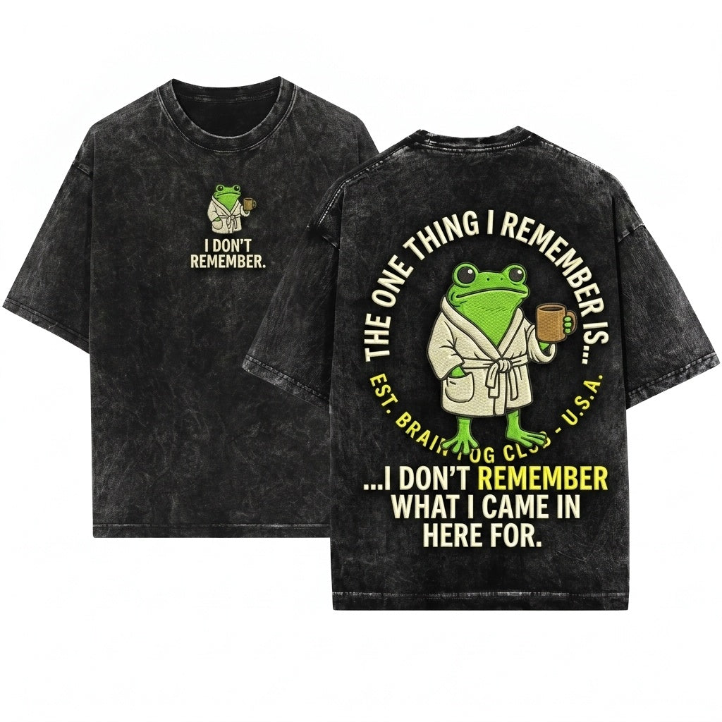 Funny Coffee Meme Frog One Thing About Me Vintage Graphic Apparel Unisex Wash T-Shirt