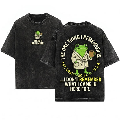 Funny Coffee Meme Frog One Thing About Me Vintage Graphic Apparel Unisex Wash T-Shirt