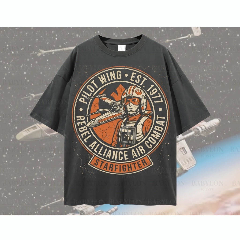 Oversized Luke Skywalker Hope Galaxy Edge Sci Fi Vintage Graphic Sweatshirt Gift Unisex TShirt