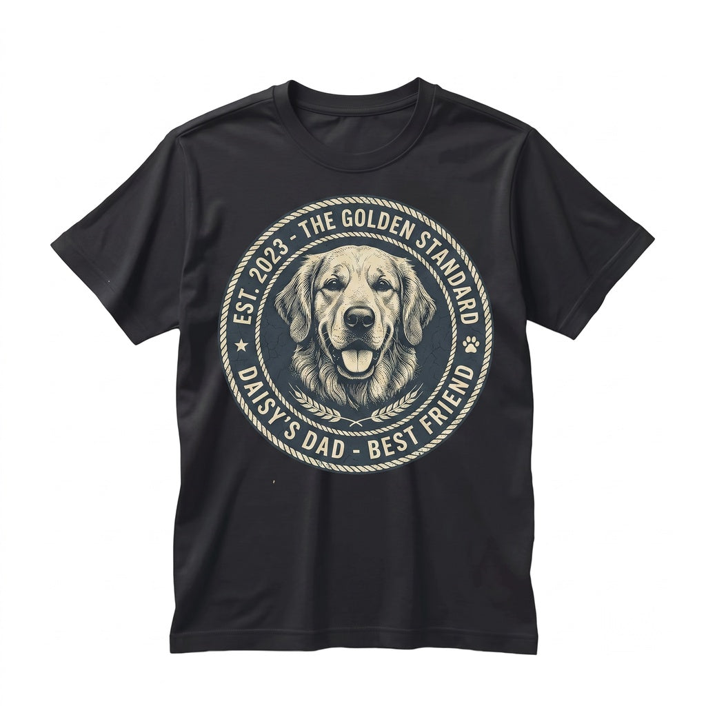 Personalized Pet Portrait Dog Dad Gift, Custom Photo Fathers Day Top, Unisex TShirt