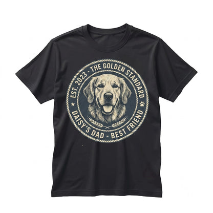 Personalized Pet Portrait Dog Dad Gift, Custom Photo Fathers Day Top, Unisex TShirt