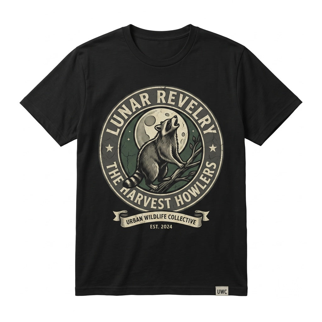 Three Raccoon Moon Vintage Graphic Retro Oversized Washed Funny Lovers Gift Unisex TShirt