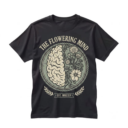 Floral Brain Anatomy Mental Health Nurse Therapist Psychology Graphic Unisex TShirt