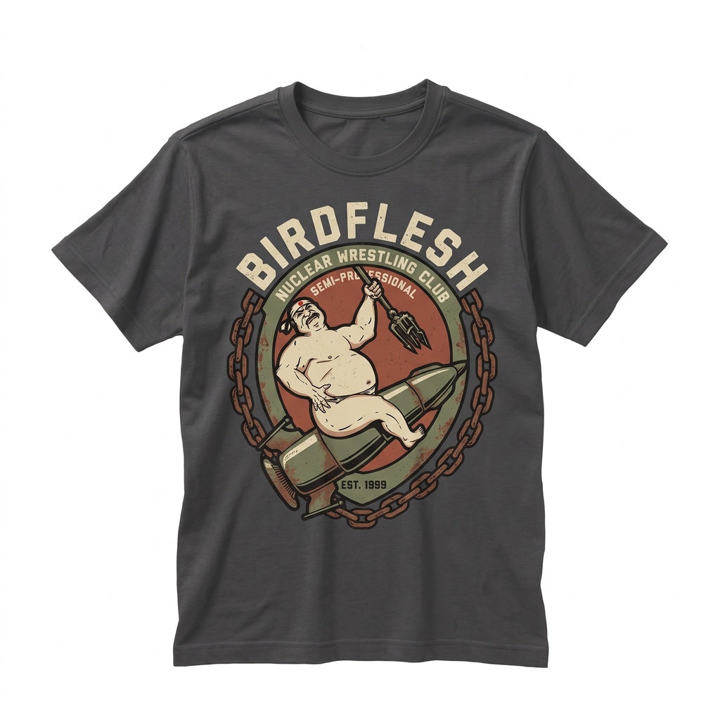 Birdflesh Grindcore Death Metal Band Graphic Cotton Black Unisex TShirt