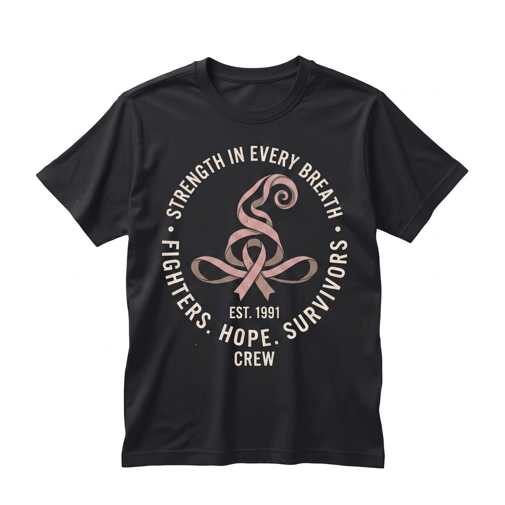 Pink Ribbon Witch Hat Breast Cancer Awareness Halloween Spooky Fall Graphic Gift Unisex TShirt