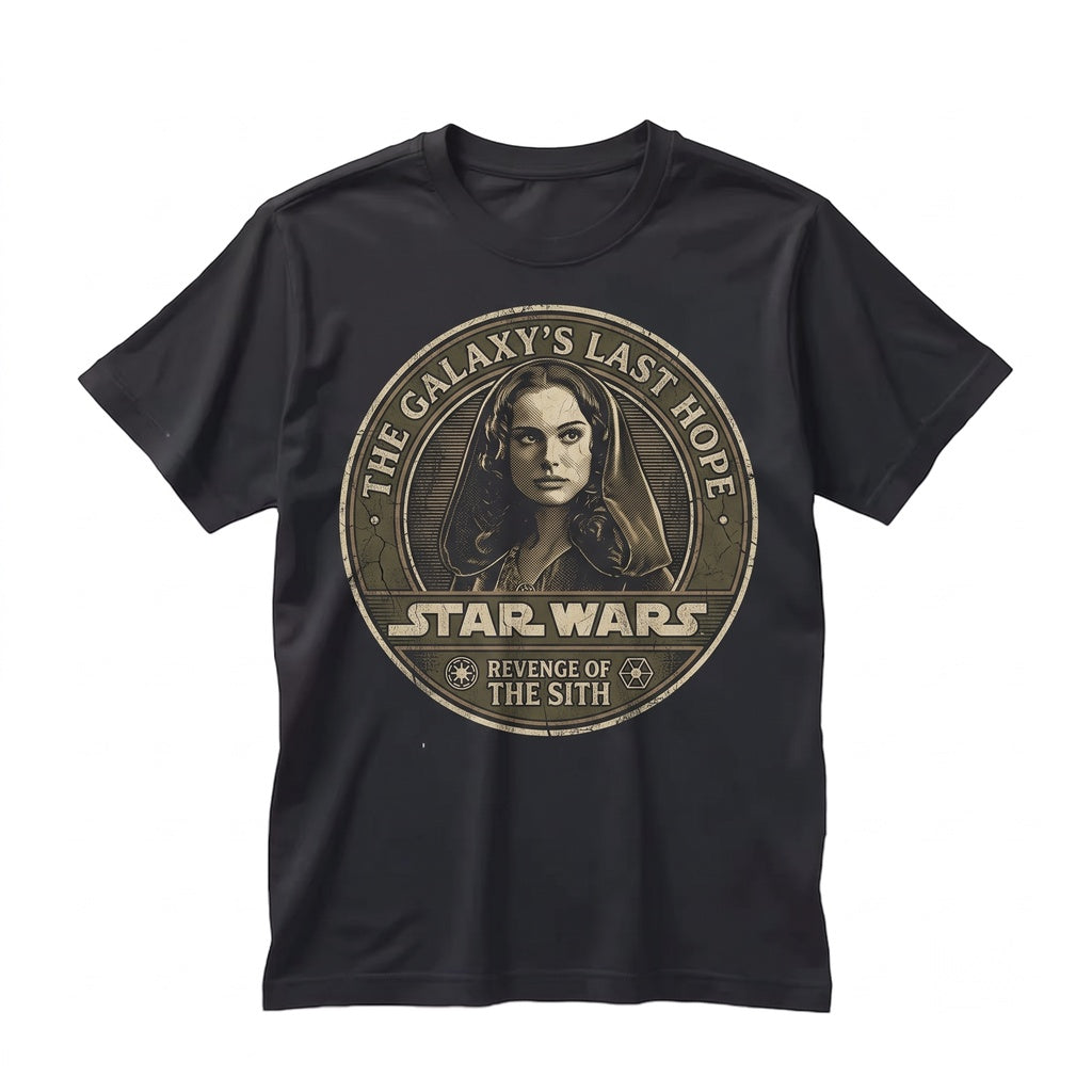 Retro Anakin Skywalker Padme Amidala Couple Graphic Galactic Romance Matching Vintage Apparel Unisex TShirt