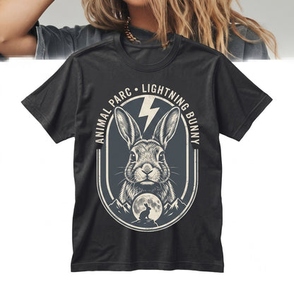 Vintage 90s Bunny Howling at the Full Moon Dark Gothic Rabbit Easter Gift Unisex TShirt