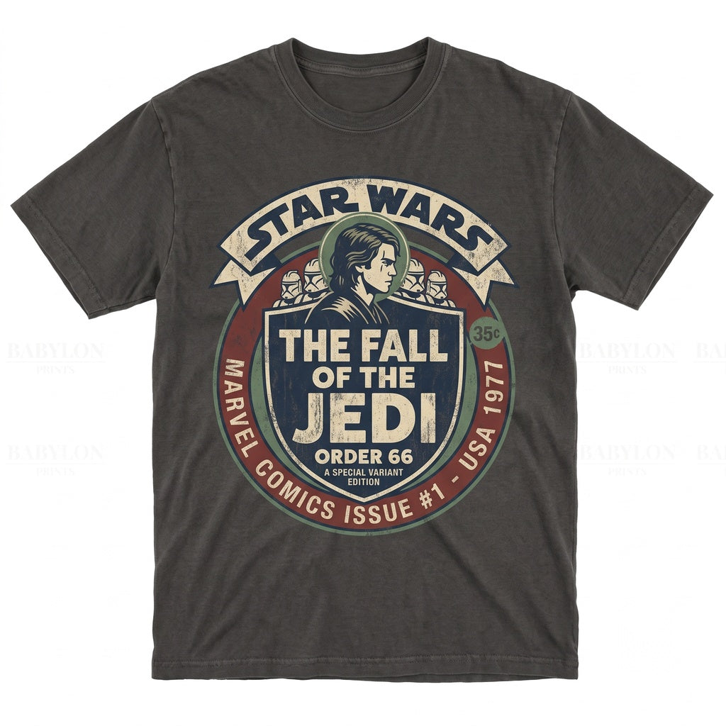 Fallen Jedi Knight Chosen One Order 66 Dark Side Galactic Sci-Fi Graphic Vintage Unisex TShirt