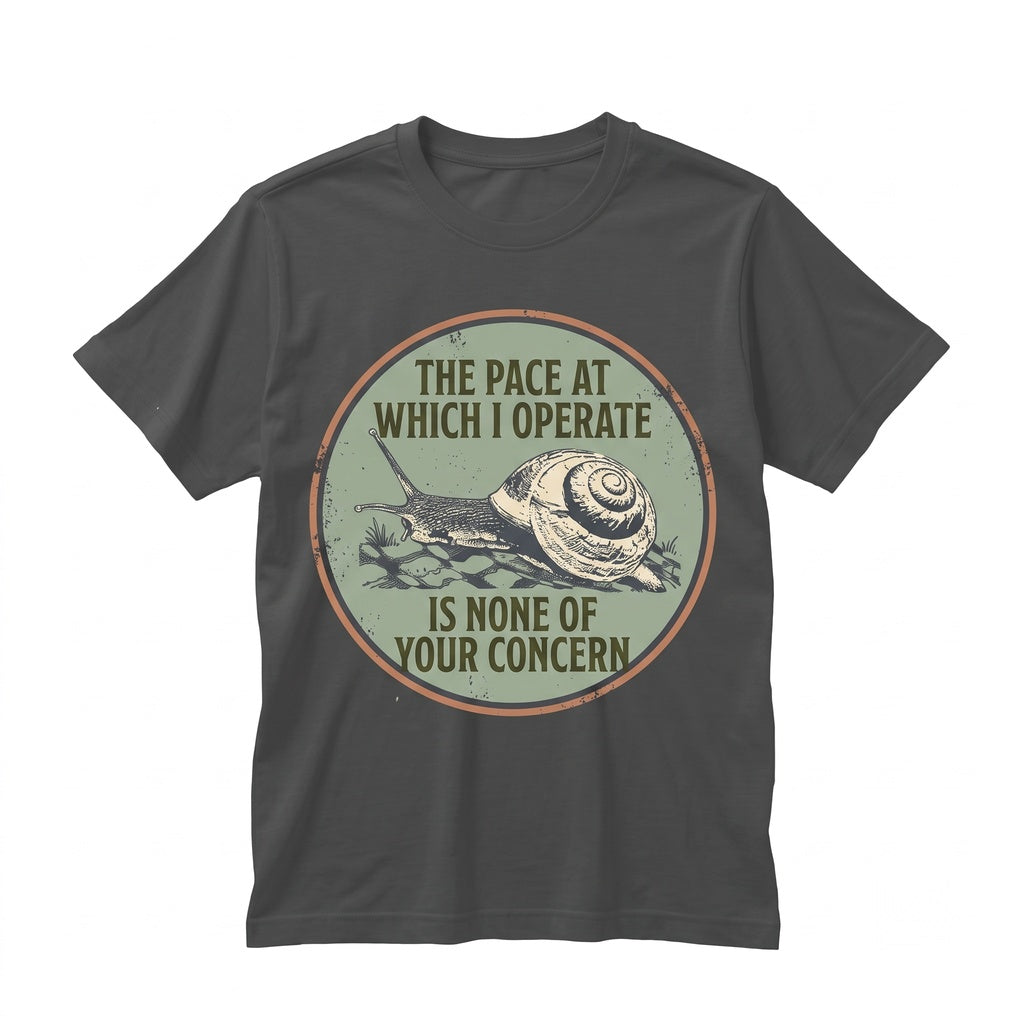 The Pace At Which I Operate Is None Of Your Concern Funny Japanese Snail Graphic Novelty Cotton Apparel Unisex TShirt