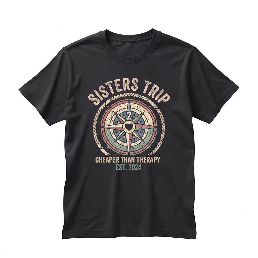 Sisters Trip 2026 Cheaper Than Therapy Family Vacation Unisex TShirt