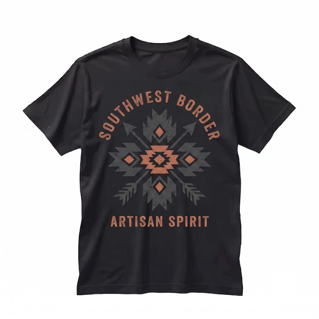 Retro Western Cowboy Aztec Pattern Desert Country Graphic Crewneck Sweater Unisex TShirt
