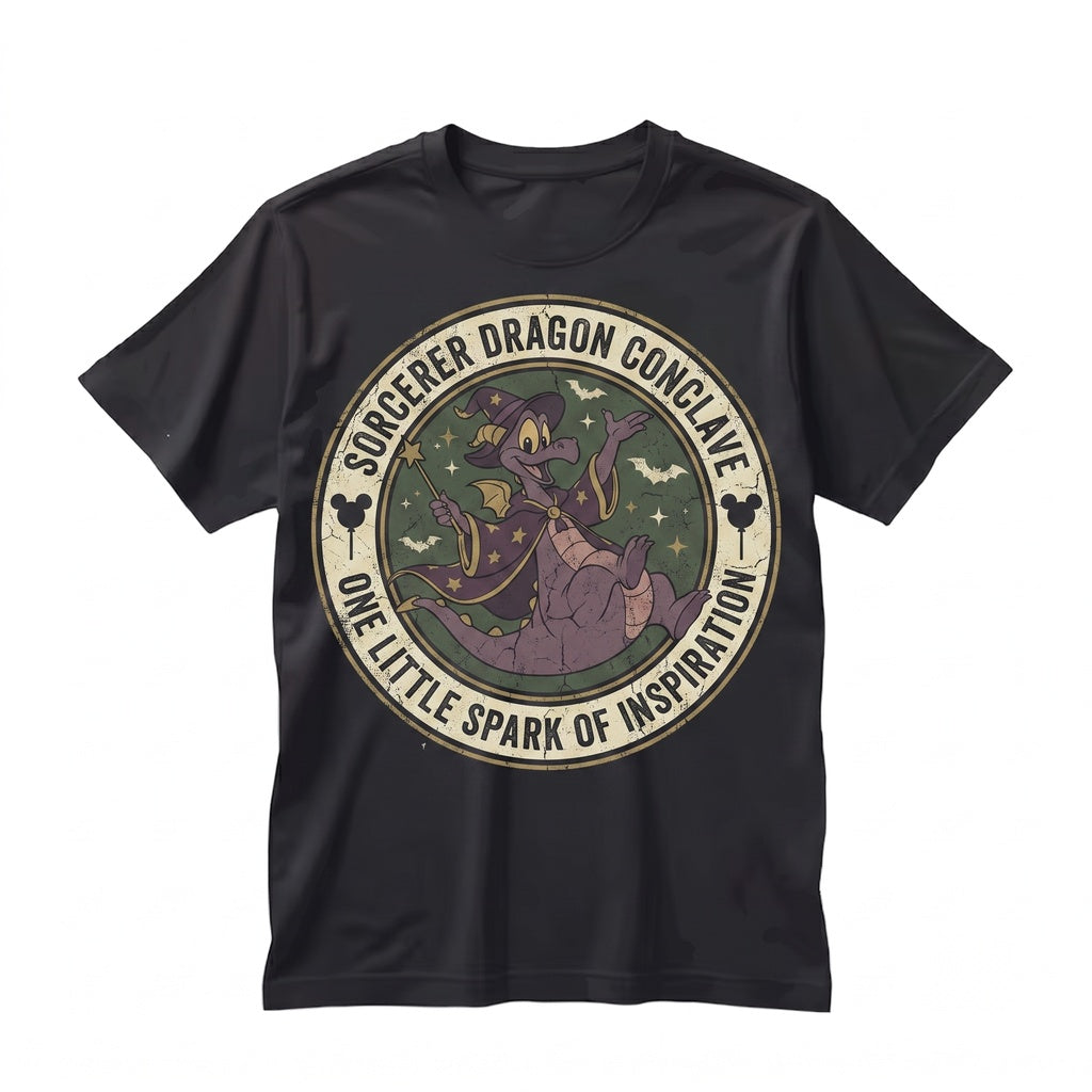 Vintage Figment Halloween Purple Dragon Wizard Graphic, Spooky Theme Park Trip 2026 Gift for Fans Unisex TShirt