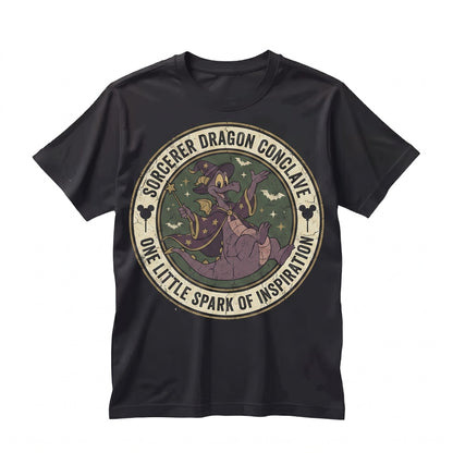 Vintage Figment Halloween Purple Dragon Wizard Graphic, Spooky Theme Park Trip 2026 Gift for Fans Unisex TShirt