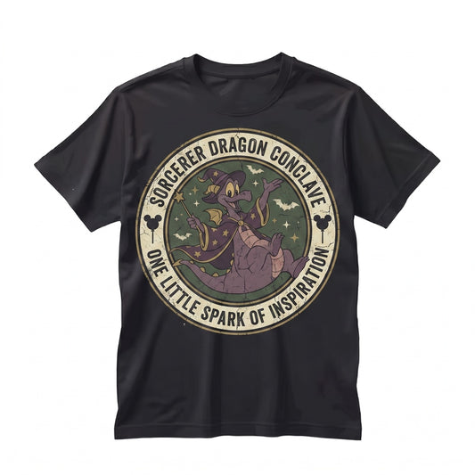 Vintage Figment Halloween Purple Dragon Wizard Graphic, Spooky Theme Park Trip 2026 Gift for Fans Unisex TShirt