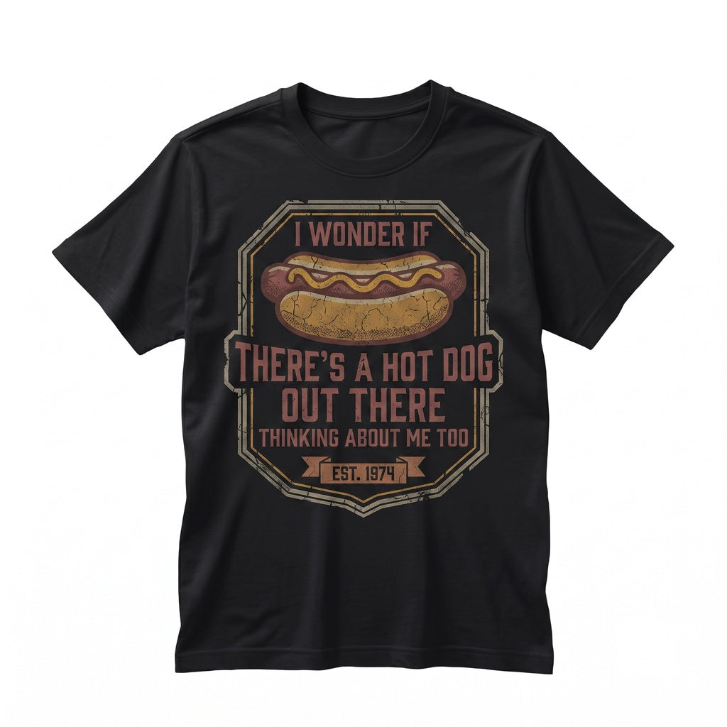 Funny I Wonder If Theres A Hot Dog Out Thinking About Me Too 4th of July BBQ Summer Graphic Unisex TShirt