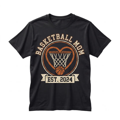 Basketball Mom Game Lover Girls Player Coach Daughter Birthday Present Fans Support Parent Practice Unisex TShirt
