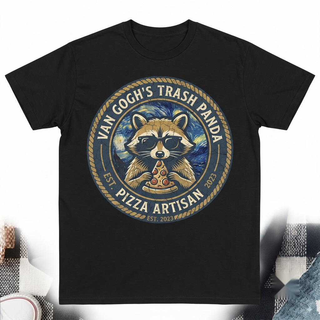 Funny Raccoon Eating Pizza Graphic Novelty Meme Animal Silly Gift Unisex TShirt