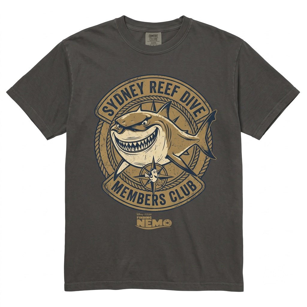 Vintage Clownfish Bruce Shark Ocean Movie Graphic Family Vacation Unisex TShirt